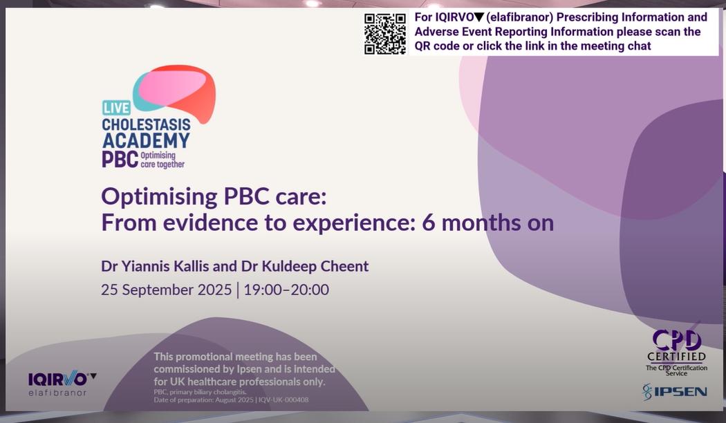 Optimising PBC Care: From Evidence To Experience, Six Months On, September 2025: On-Demand Webinar